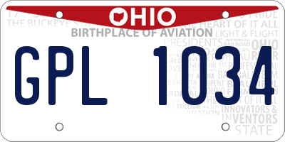 OH license plate GPL1034