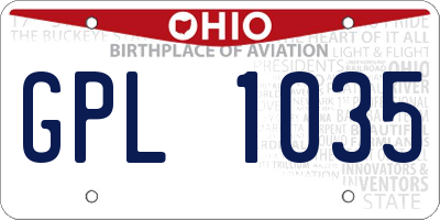 OH license plate GPL1035