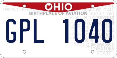 OH license plate GPL1040