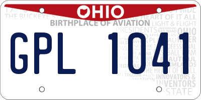OH license plate GPL1041