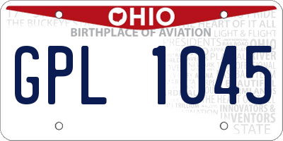 OH license plate GPL1045