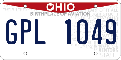 OH license plate GPL1049