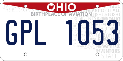 OH license plate GPL1053