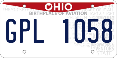 OH license plate GPL1058