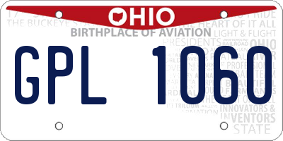 OH license plate GPL1060