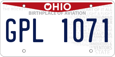 OH license plate GPL1071