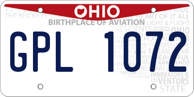 OH license plate GPL1072