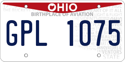 OH license plate GPL1075