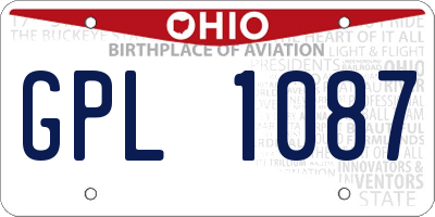 OH license plate GPL1087