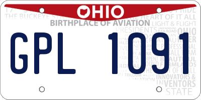 OH license plate GPL1091