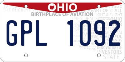 OH license plate GPL1092