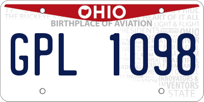 OH license plate GPL1098