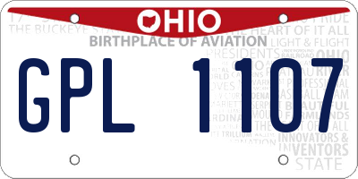 OH license plate GPL1107