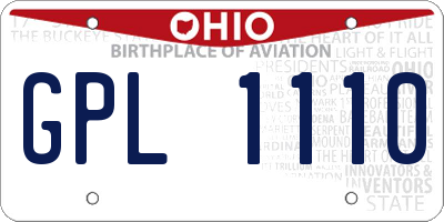 OH license plate GPL1110