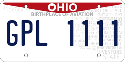OH license plate GPL1111