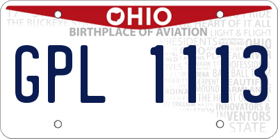 OH license plate GPL1113