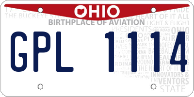 OH license plate GPL1114
