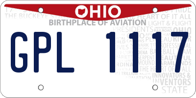 OH license plate GPL1117