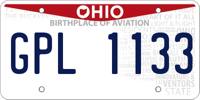 OH license plate GPL1133