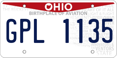 OH license plate GPL1135