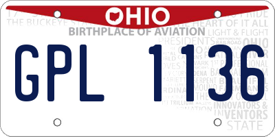 OH license plate GPL1136