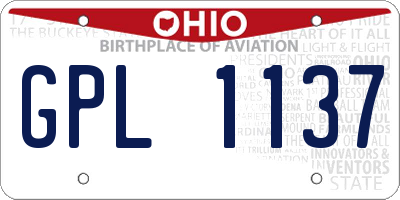 OH license plate GPL1137