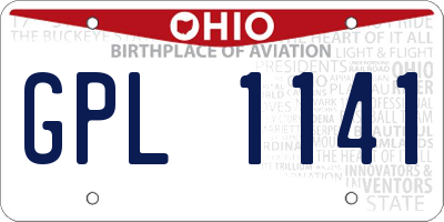 OH license plate GPL1141