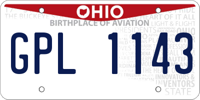 OH license plate GPL1143