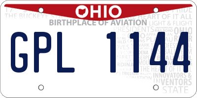 OH license plate GPL1144