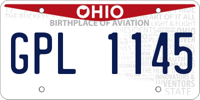 OH license plate GPL1145