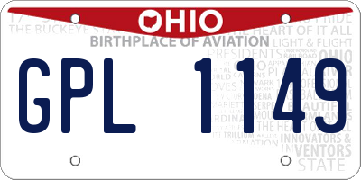 OH license plate GPL1149