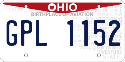 OH license plate GPL1152