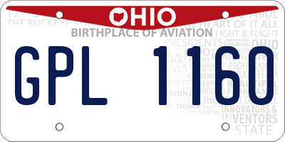 OH license plate GPL1160