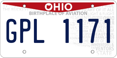 OH license plate GPL1171
