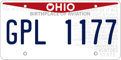 OH license plate GPL1177