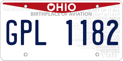 OH license plate GPL1182