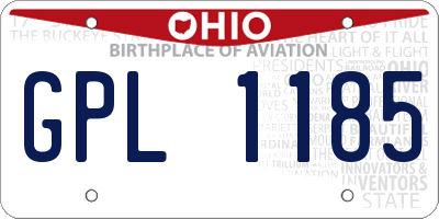 OH license plate GPL1185