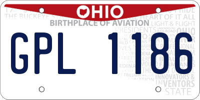 OH license plate GPL1186