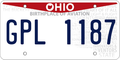 OH license plate GPL1187