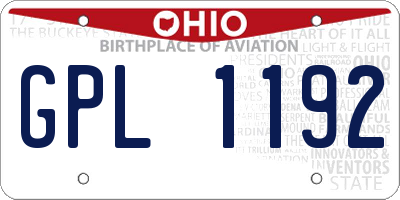 OH license plate GPL1192
