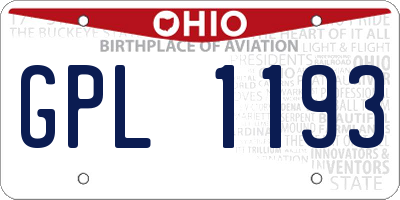 OH license plate GPL1193