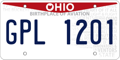 OH license plate GPL1201