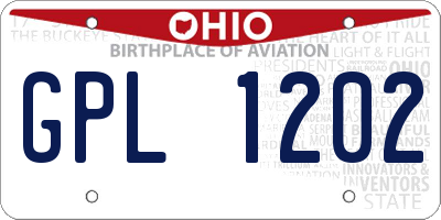 OH license plate GPL1202