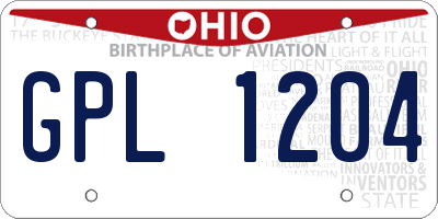 OH license plate GPL1204