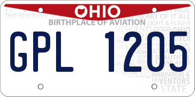 OH license plate GPL1205