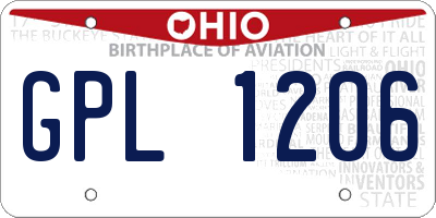 OH license plate GPL1206