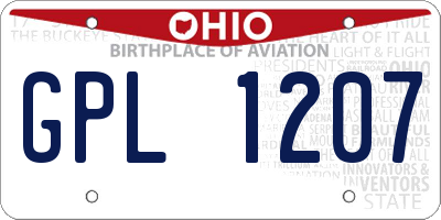 OH license plate GPL1207
