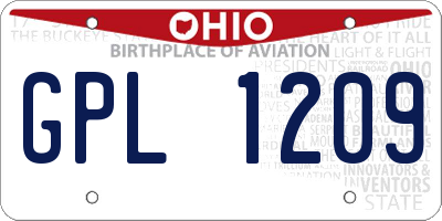 OH license plate GPL1209