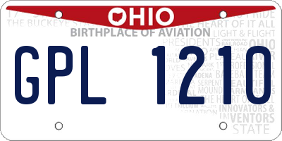 OH license plate GPL1210