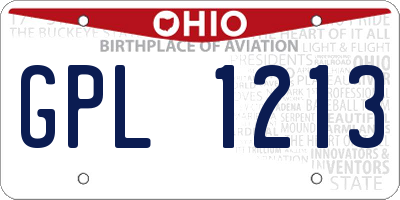 OH license plate GPL1213